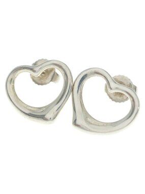 Tiffany & Co Open Heart Earrings Elsa Peretti 925 Sterling Silver